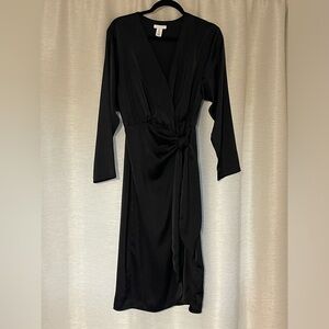 Elegant Black Wrap Dress